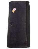 Baumwolle Sauna Kilt mit Klettverschluss – Black