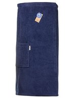 ARTG Baumwolle Sauna Kilt mit Klettverschluss, Jeans Blue 85 x 135 cm, AR043 – Blu navy francese