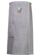 ARTG Baumwolle Sauna Kilt mit Klettverschluss, Jeans Blue 85 x 135 cm, AR043 – Grigio chiaro