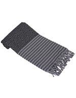 Serviette Hamam Kusadasi – Noir/Gris