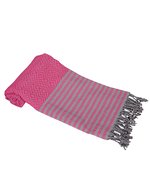 Serviette Hamam Kusadasi – Fuchsia/Gris