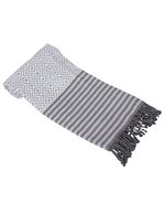 Serviette Hamam Kusadasi – Blanc/Gris