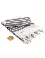 ARTG Hamamzz® Dalaman Handtuch 100% Baumwolle – White/Black