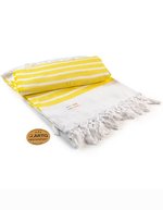 ARTG Hamamzz® Dalaman Handtuch 100% Baumwolle – White/Bright Yellow