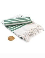 ARTG Hamamzz® Dalaman Handtuch 100% Baumwolle – White/Dark Green