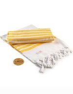 ARTG Hamamzz® Dalaman Handtuch 100% Baumwolle – White/Dark Yellow