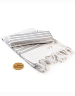 ARTG Hamamzz® Dalaman Handtuch 100% Baumwolle, White/Aqua Blue 100 x 180 cm, AR053 – White/Light Grey