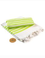 ARTG Hamamzz® Dalaman Handtuch 100% Baumwolle, White/Aqua Blue 100 x 180 cm, AR053 – White/Lime Green