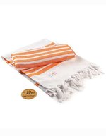 ARTG Hamamzz® Dalaman Handtuch 100% Baumwolle – White/Orange