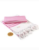 ARTG Hamamzz® Dalaman Handtuch 100% Baumwolle – White/Pink