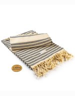 ARTG Hamamzz® Bodrum DeLuxe Handtuch 100x180 cm – Black/Ivory