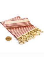 ARTG Hamamzz® Bodrum DeLuxe Handtuch 100x180 cm – Classic Red/Ivory