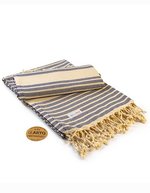 ARTG Hamamzz® Bodrum DeLuxe Handtuch 100x180 cm – Navy Blue/Ivory