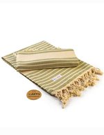 ARTG Hamamzz® Bodrum DeLuxe Handtuch 100x180 cm, Black/Ivory 100 x 180 cm, AR055 – Olive/Ivory