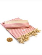 ARTG Hamamzz® Bodrum DeLuxe Handtuch 100x180 cm, Black/Ivory 100 x 180 cm, AR055 – Rose/Ivoire