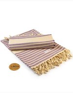 ARTG Hamamzz® Bodrum DeLuxe Handtuch 100x180 cm, Black/Ivory 100 x 180 cm, AR055 – Purple/Ivory