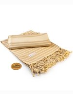 ARTG Hamamzz® Bodrum DeLuxe Handtuch 100x180 cm, Black/Ivory 100 x 180 cm, AR055 – Sable/Ivoire