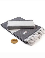 ARTG Hamamzz® Marmaris DeLuxe Handtuch 100x180 cm – Black/White