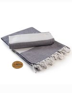 ARTG Hamamzz® Marmaris DeLuxe Handtuch 100x180 cm – Graphite/White