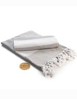 ARTG Hamamzz® Marmaris DeLuxe Handtuch 100x180 cm – Light Grey/White