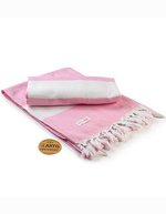 ARTG Hamamzz® Marmaris DeLuxe Handtuch 100x180 cm – Light Pink/White