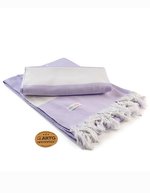 ARTG Hamamzz® Marmaris DeLuxe Handtuch 100x180 cm, Black/White 100 x 180 cm, AR056 – Light Purple/White