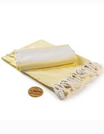 ARTG Hamamzz® Marmaris DeLuxe Handtuch 100x180 cm, Black/White 100 x 180 cm, AR056 – Light Yellow/White