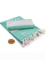 ARTG Hamamzz® Marmaris DeLuxe Handtuch 100x180 cm, Black/White 100 x 180 cm, AR056 – Mint Green/White