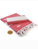 ARTG Hamamzz® Marmaris DeLuxe Handtuch 100x180 cm, Black/White 100 x 180 cm, AR056 – Red/White