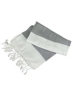 ARTG Hamam Handtuch Antalya, 100% Baumwolle – White/Anthracite Grey
