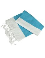 ARTG Hamam Handtuch Antalya, 100% Baumwolle – White/Aqua Blue