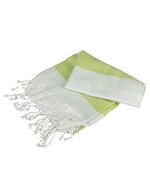 ARTG Hamam Handtuch Antalya, 100% Baumwolle, White/Anthracite Grey 100 x 180 cm, AR058 – Bianco/Verde lime