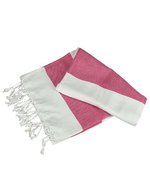ARTG Hamam Handtuch Antalya, 100% Baumwolle, White/Anthracite Grey 100 x 180 cm, AR058 – Bianco/Rosa