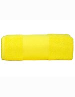 ARTG Großes Baumwollhandtuch mit Druckbordüre, Light Grey 100 x 210 cm, AR077 – Jaune vif