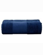 ARTG Großes Baumwollhandtuch mit Druckbordüre, Light Grey 100 x 210 cm, AR077 – Marine francais