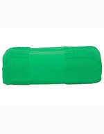 ARTG Großes Baumwollhandtuch mit Druckbordüre, Light Grey 100 x 210 cm, AR077 – Irish Vert