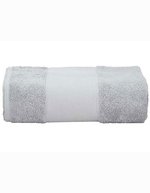 ARTG Großes Baumwollhandtuch mit Druckbordüre, Light Grey 100 x 210 cm, AR077 – Gris clair