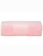 ARTG Großes Baumwollhandtuch mit Druckbordüre, Light Grey 100 x 210 cm, AR077 – Rose clair