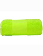 ARTG Großes Baumwollhandtuch mit Druckbordüre, Light Grey 100 x 210 cm, AR077 – Vert citron