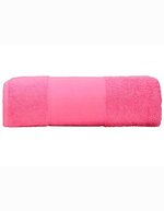 ARTG Großes Baumwollhandtuch mit Druckbordüre, Light Grey 100 x 210 cm, AR077 – Rose