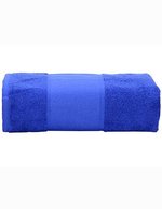 ARTG Großes Baumwollhandtuch mit Druckbordüre, Light Grey 100 x 210 cm, AR077 – Vrai Bleu