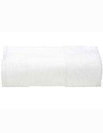 ARTG Großes Baumwollhandtuch mit Druckbordüre, Light Grey 100 x 210 cm, AR077 – Blanc