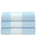 ARTG SUBLI-Me® Handtuch mit Druckbordüre, Light Blue 50 x 100 cm, AR080 – Azzurro chiaro