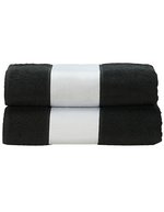 ARTG SUBLI-Me® Badetuch mit personalisierbarer Bordüre – Black