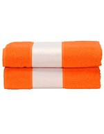 ARTG SUBLI-Me® Badetuch mit personalisierbarer Bordüre – Bright Orange