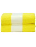 ARTG SUBLI-Me® Badetuch mit personalisierbarer Bordüre, Light Blue 70 x 140 cm, AR081 – Giallo brillante
