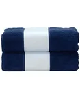 ARTG SUBLI-Me® Bath Towel with Personalisable Border, Anthracite Grey 70 x 140 cm, AR081 – French Navy