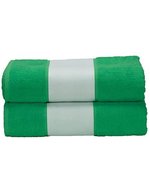 ARTG SUBLI-Me® Badetuch mit personalisierbarer Bordüre, Light Blue 70 x 140 cm, AR081 – Irish Verde
