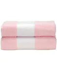 ARTG SUBLI-Me® Bath Towel with Personalisable Border, Anthracite Grey 70 x 140 cm, AR081 – Light Pink