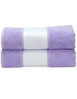 ARTG SUBLI-Me® Badetuch mit personalisierbarer Bordüre, Light Blue 70 x 140 cm, AR081 – Chiaro Viola